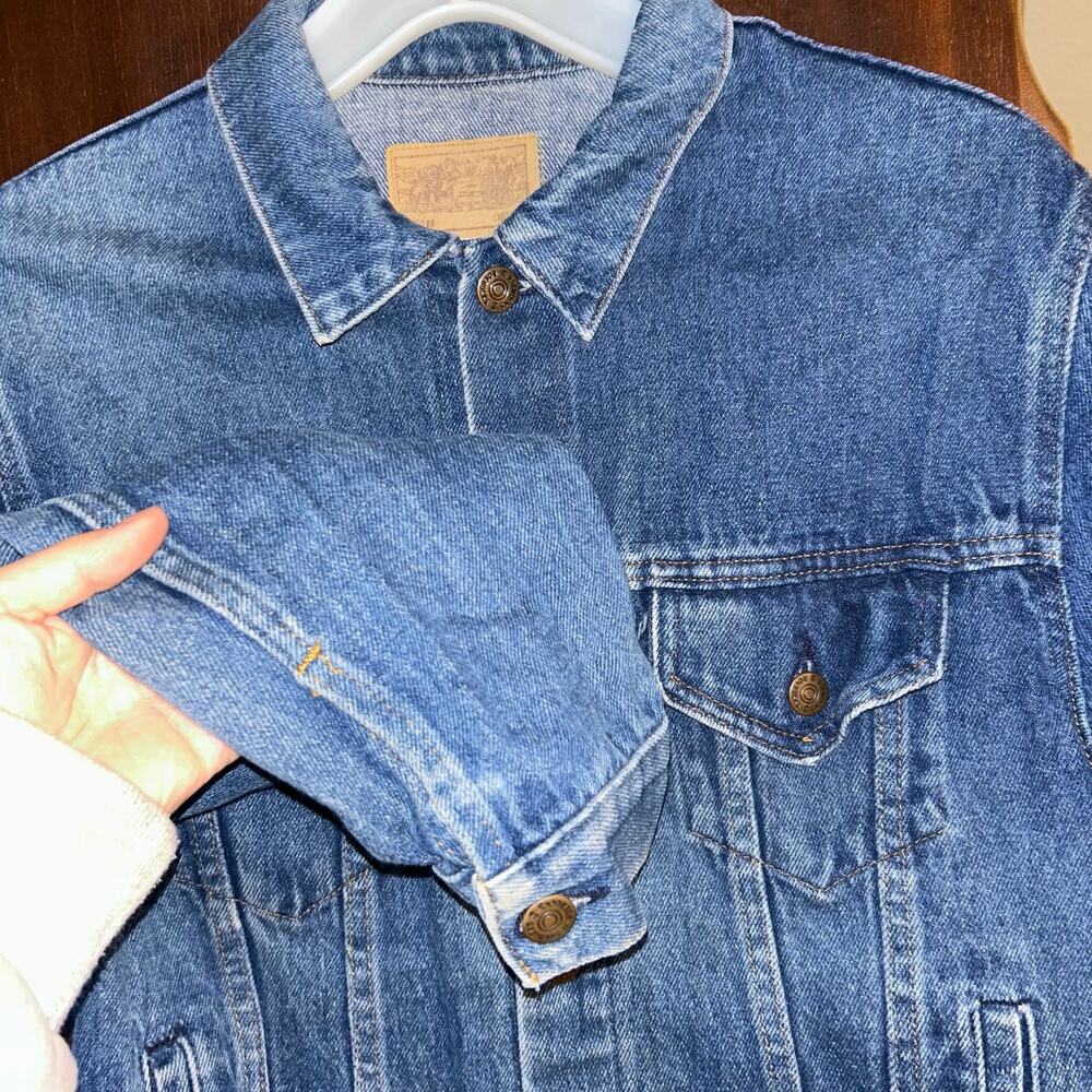 Vintage Roebucks Western Wear denim jean jacket size 20 36 chest USA - Picture 5 of 8